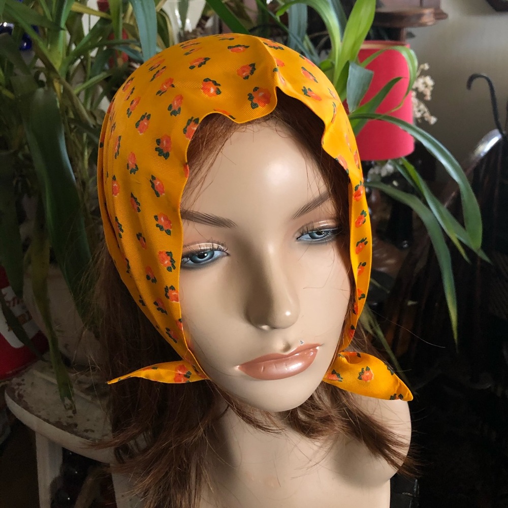 Vintage Triangle Kerchief Bandana Head Wrap Scarf - Picture 8 of 9